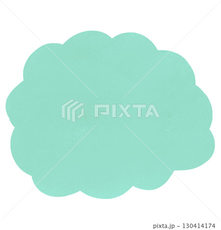 丸い形の雲のフレームイラスト素材 ブルー 丸い形の雲のフレームイラスト素材 ブルー 130414174