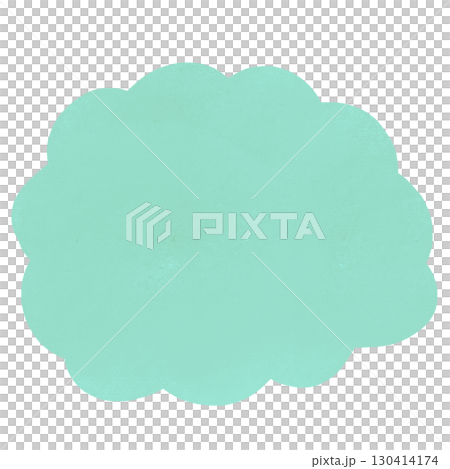 丸い形の雲のフレームイラスト素材 ブルー 丸い形の雲のフレームイラスト素材 ブルー 130414174
