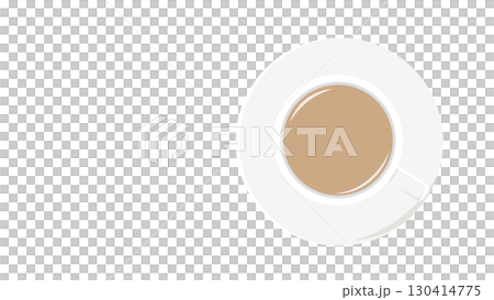 コーヒーカップ皿の俯瞰イラスト 円の枠シンプル 薄茶色ミルクティー ベクターpng透明 背景 コーヒーカップ皿の俯瞰イラスト 円の枠シンプル 薄茶色ミルクティー ベクターpng透明 背景 130414775