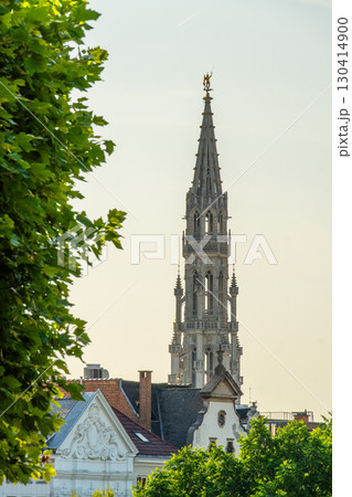 Spire of Town Hall in City of Brussels, Belgium 130414900