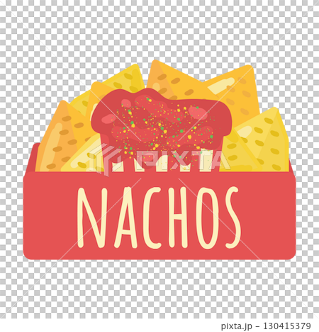 Nachos and salsa illustration Nachos and salsa illustration 130415379