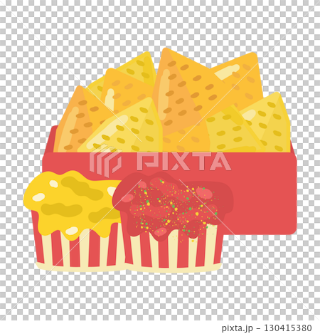 ナチョス（サルサとチーズ）　イラスト 130415380