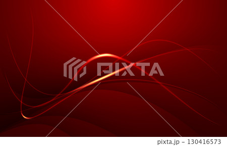 Abstract grey wave gold ribbon curve on red luxury background vector 130416573