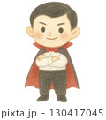 Cute cartoon character of a boy dressed like a dracula, Cute Little Vampire Boy Halloween Illustration 130417045