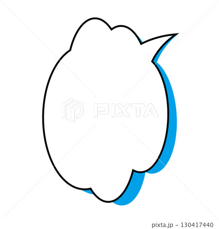 シンプルな吹き出しのイラスト　もこもこ 130417440