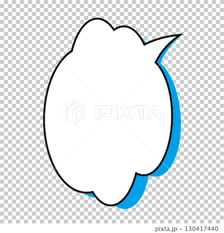 シンプルな吹き出しのイラスト　もこもこ 130417440