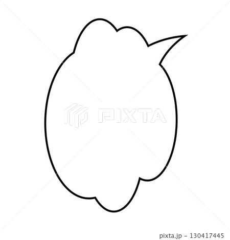 シンプルな吹き出しのイラスト　もこもこ 130417445