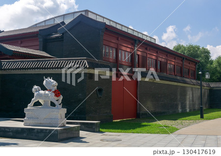 qilin statue at the entrance to the traditional Chinese park Huaming 130417619