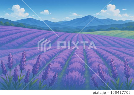 ラベンダー畑　アニメ調 130417703