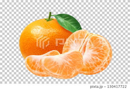 橘子插圖逼真的白色背景 橘子插圖逼真的白色背景 130417722