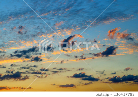 Serene Sunset Clouds. Colorful Evening Sky. Serene Sunset Clouds. Colorful Evening Sky. 130417785