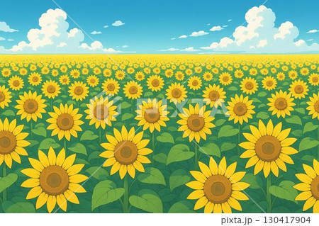 ひまわり畑　アニメ調 130417904