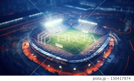 Sports stadium. Football field. Olympic games. generative ai. 130417974