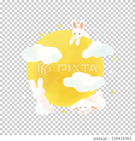 お月見うさぎのイラスト 130418361