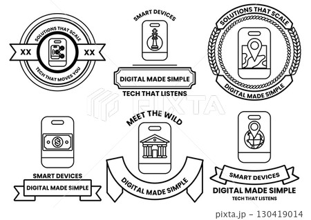 A set of six digital made simple badges 130419014