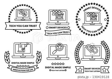 A set of six icons for smart devices 130419128