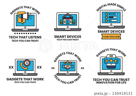 A set of six icons for smart devices 130419131