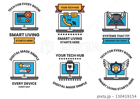 A set of six icons for smart devices A set of six icons for smart devices 130419154