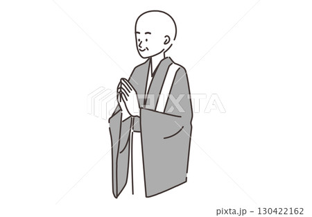 合掌する住職 130422162