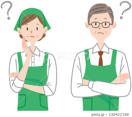 考えるスーパーの店員のイラスト パート アルバイト 男女 考えるスーパーの店員のイラスト パート アルバイト 男女 130422199