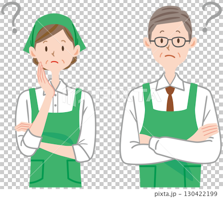 考えるスーパーの店員のイラスト パート アルバイト 男女 考えるスーパーの店員のイラスト パート アルバイト 男女 130422199