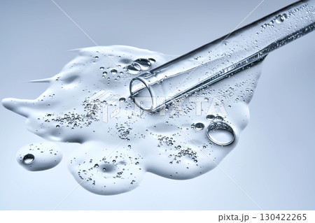 A test tube with spilled serum. Demonstration of the texture. 130422265
