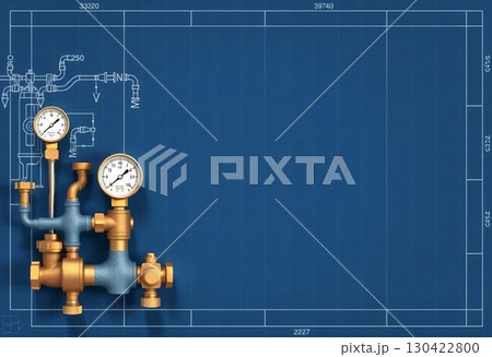 Water supply system with copper tube and adapter fitting 130422800