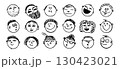 Chalk doodle emoji sketch faces drawn in playful hand-drawn line style with simple expressions. Emoji doodle crayon sketch for fun character designs. Perfect for stickers, posters, kids illustrations 130423021
