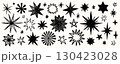 Star set crayon hand drawn with pencil and chalk texture in different shapes. Hand drawn star set with crayon texture and chalk pencil doodle. Perfect for stickers, fabric, print, poster 130423028