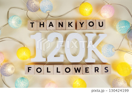 Thank You 120000, 120K Followers congratulation and celebration social media subscribers and followers 130424199