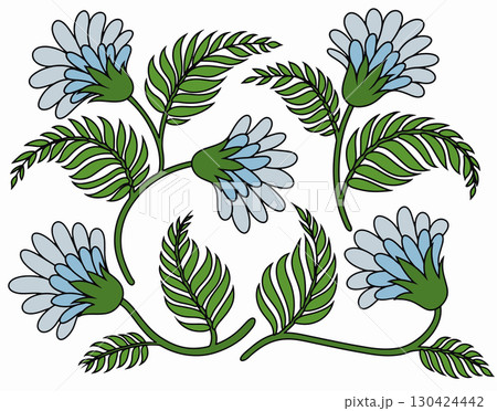 Set of abstract flower ornaments. Vector illustration Set of abstract flower ornaments. Vector illustration 130424442