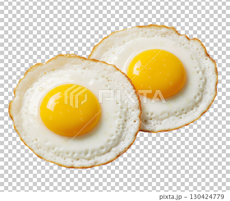A fresh fried egg with two yolks on a white background, close-up. Ideal image for food blogs, menus and food advertising. A fresh fried egg with two yolks on a white background, close-up. Ideal image for food blogs, menus and food advertising. 130424779