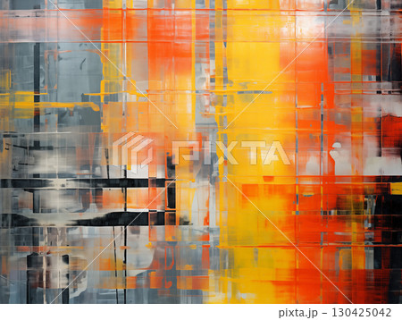 Abstract painting with orange and yellow huesのイラスト素材 [130425042] - PIXTA