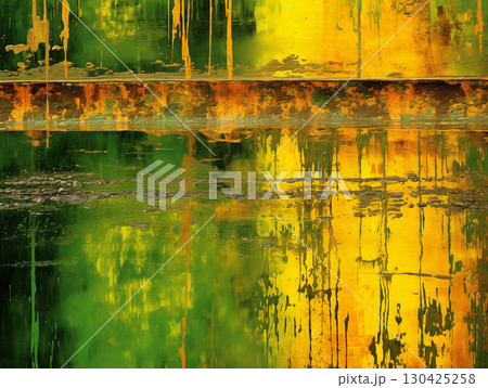 Abstract art green and yellow reflection background 130425258