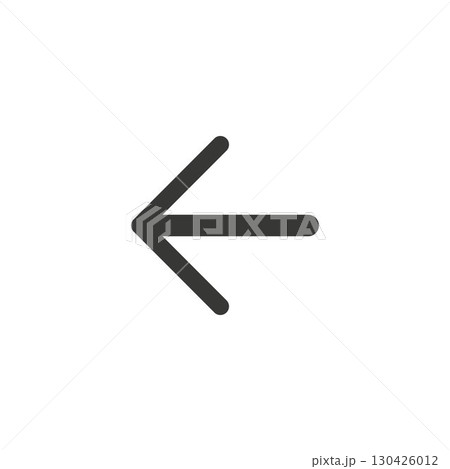 Arrow points to the left. Back arrow icon. Direction indicator pointer sign icon. Previous symbol. 130426012