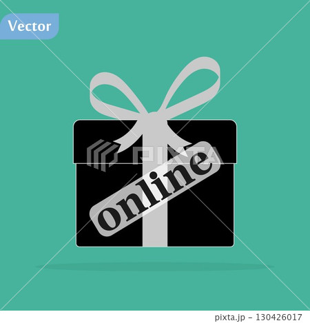 Online Gift Shop, Symbol, vector illustraton on green eps10 130426017