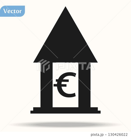Home icon with Euro label in flat style on white background eps10 Home icon with Euro label in flat style on white background eps10 130426022