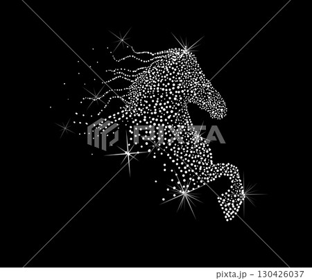 Constellation Horse. hand drawn. Not AI, Vector illustration 130426037