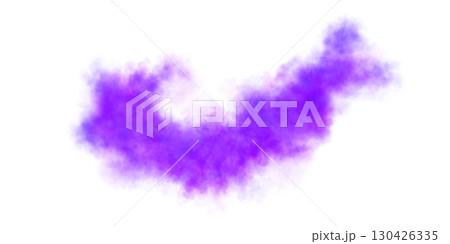 Violet or purple smoke cloud isolated on transparent background mockup template for visual effects and compositing scenes 130426335
