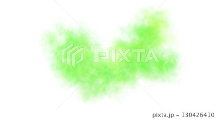 Green smoke cloud isolated on transparent background mockup template for visual effects and digital compositing scenes 130426410