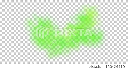 Green smoke cloud isolated on transparent background mockup template for visual effects and digital compositing scenes 130426410