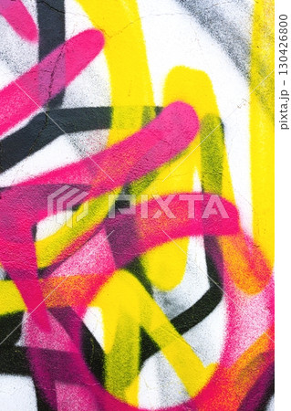 Graffiti Spray Paint Art with Neon Yellow, Pink, Black in Funky 80s Street Style Graffiti Spray Paint Art with Neon Yellow, Pink, Black in Funky 80s Street Style 130426800