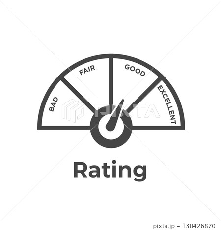Credit Rating Icon with Good Credit Score for Loans Design 130426870
