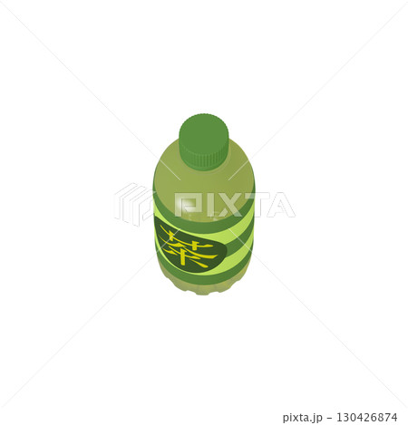日用品のイラスト素材 ペットボトル 350ml お茶(1_4) 日用品のイラスト素材 ペットボトル 350ml お茶(1_4) 130426874