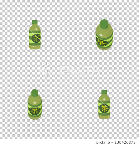 Illustration of daily necessities: PET bottle 350ml Tea (1) Cut four-piece set Illustration of daily necessities: PET bottle 350ml Tea (1) Cut four-piece set 130426875