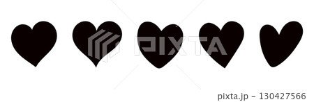 Grunge hearts icons. Heart love symbol black. heart icons set vector, set of hearts different shapes for design. Heart collection. 130427566