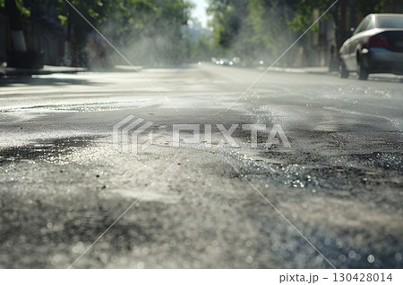 Scorching Summer Heat Waves Over City Asphalt Surface 130428014