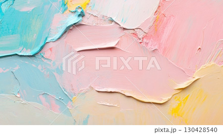 Smeared multicolored paints pink mint beige blue yellow colors for mixing Smeared multicolored paints pink mint beige blue yellow colors for mixing 130428540