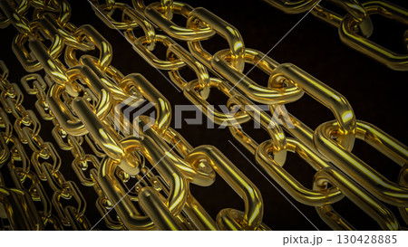 The Gold Chain for Abstract or Business Background concept 3d Rendering. 130428885