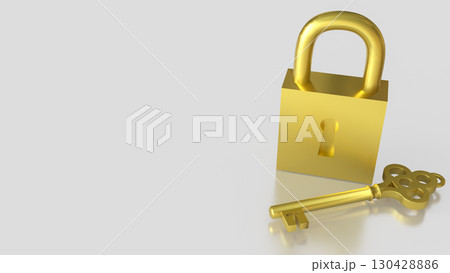 The Golden Key for security concept 3d Rendering. 130428886